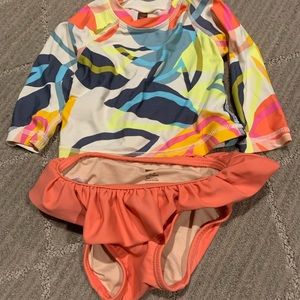 Adorable! TEA 3-6 mon 2-piece swim suit, EUC
